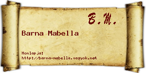 Barna Mabella névjegykártya